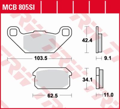 TRW Sinter Bremsbeläge hinten für CPI XS 250 Power Quad