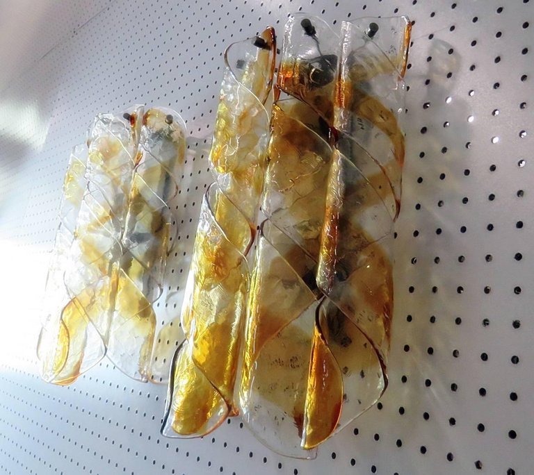 Pair of Mazzega Torciglione Murano Glass Sconces