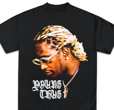 Young Thug T-Shirt, Rap Tee Concert Merch Jeffrey Williams Free Thugger Slime Se