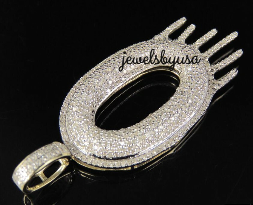 Pre-owned Nsg 4.1 Ct 100% Natural Moissanite Custom Q Letter Initial Men's Pendant 925 Silver In White