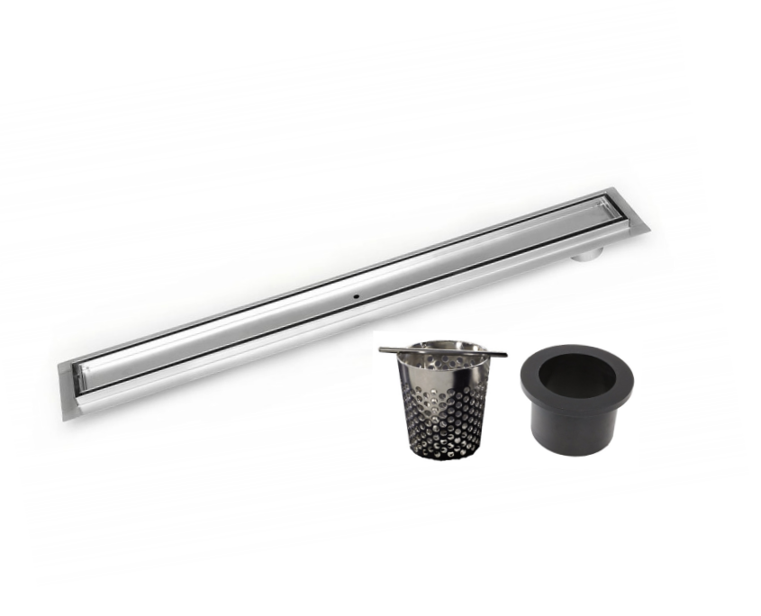 Side Outlet Linear Drains, 16 Inch Offset Linear Shower Drain With Hair Trap