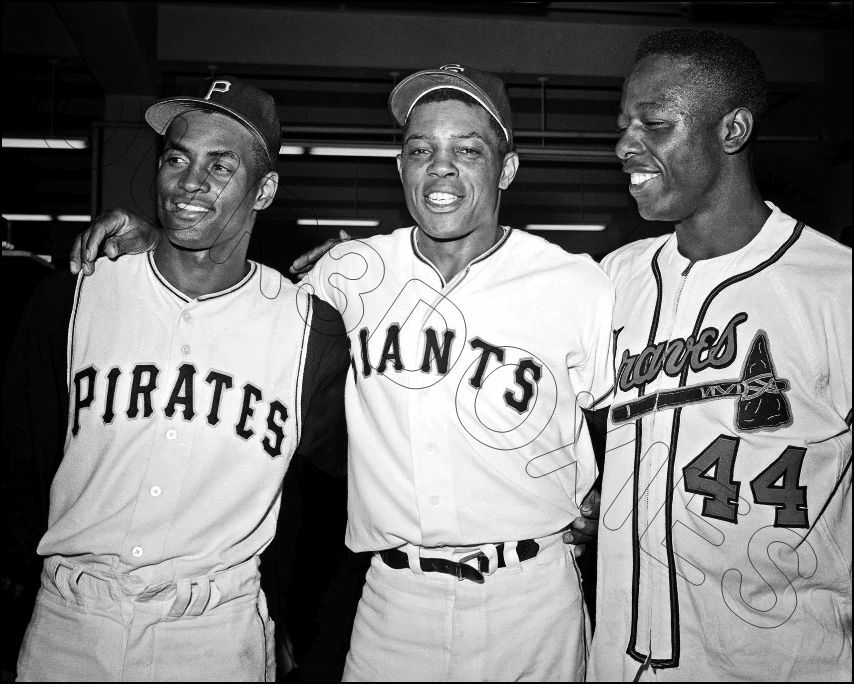 Clemente Mays Aaron Photo 8X10 Pirates Giants Braves