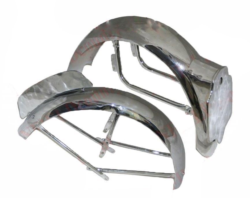 BSA Goldstar Chrome Plated Mudguard Set Complete Fitting Plus Number Plates 