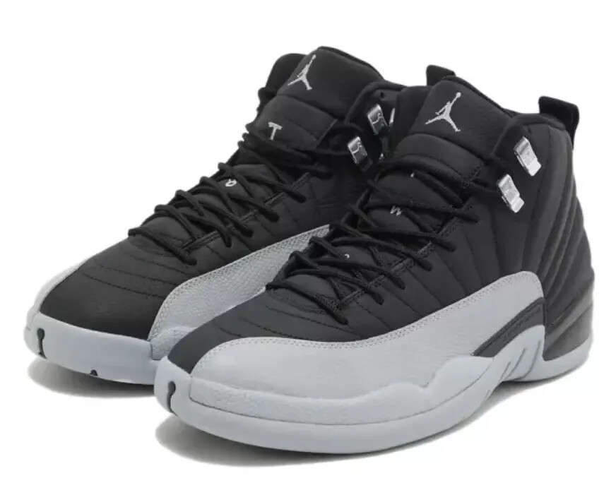 JORDAN NIKE AIR JORDAN 12 RETRO BARONS BLACK AND WOLF GREY CT8013-010 US MEN'S SIZE