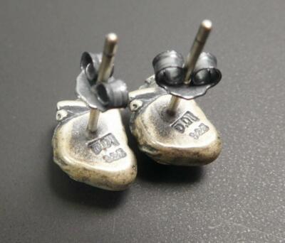 Handmade Unique Sterling Silver Anatomical Heart Tiny Stud Post Earrings Gothic