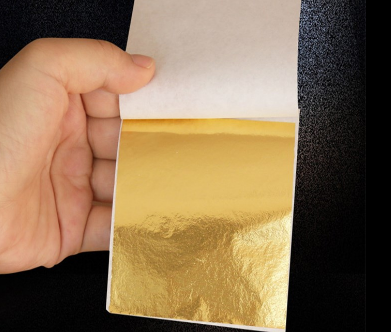 10 100  Blattgold 90x90mm Kunsthandwerk Vergolden Gold Resin Deko Epoxidharz