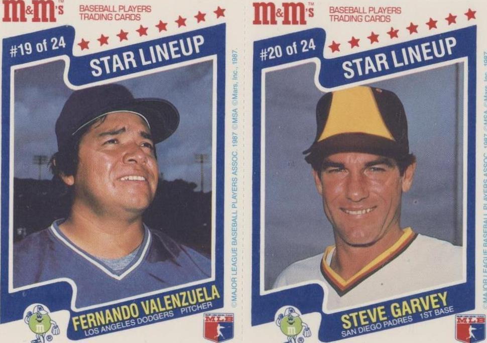 1987 M&M's Star Lineup - Fernando Valenzuela Steve Garvey #19-20