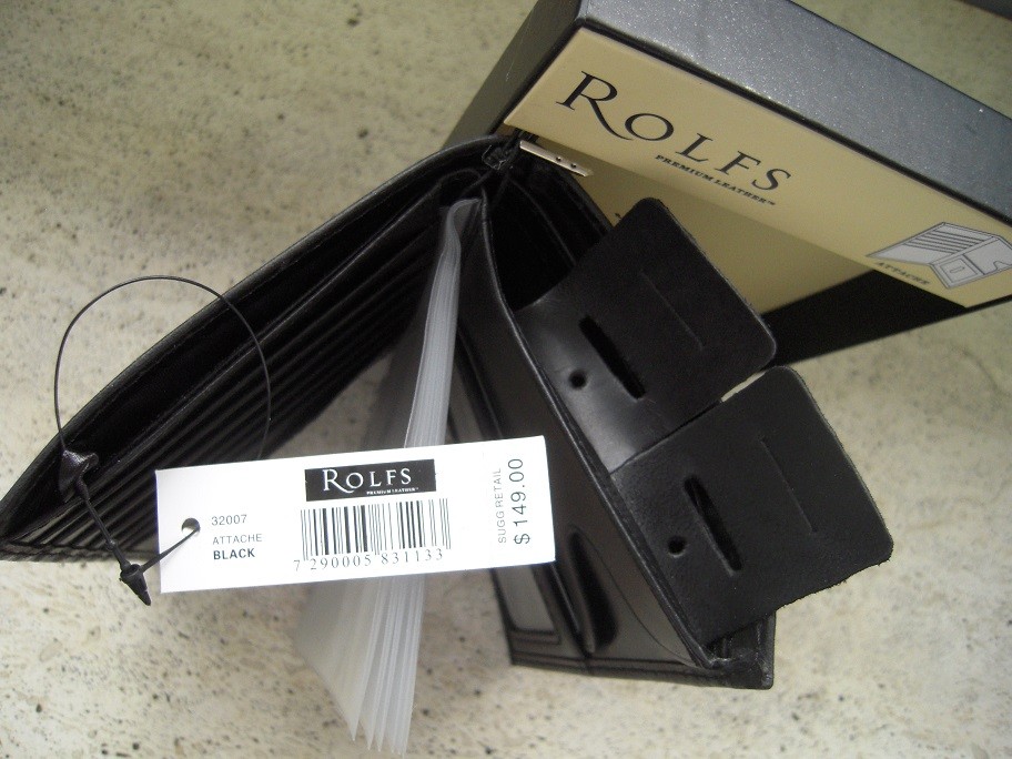 BLACK ROLFS Men's wallet 21 credit card slots Genuine Premium Leather ATTACHE NW