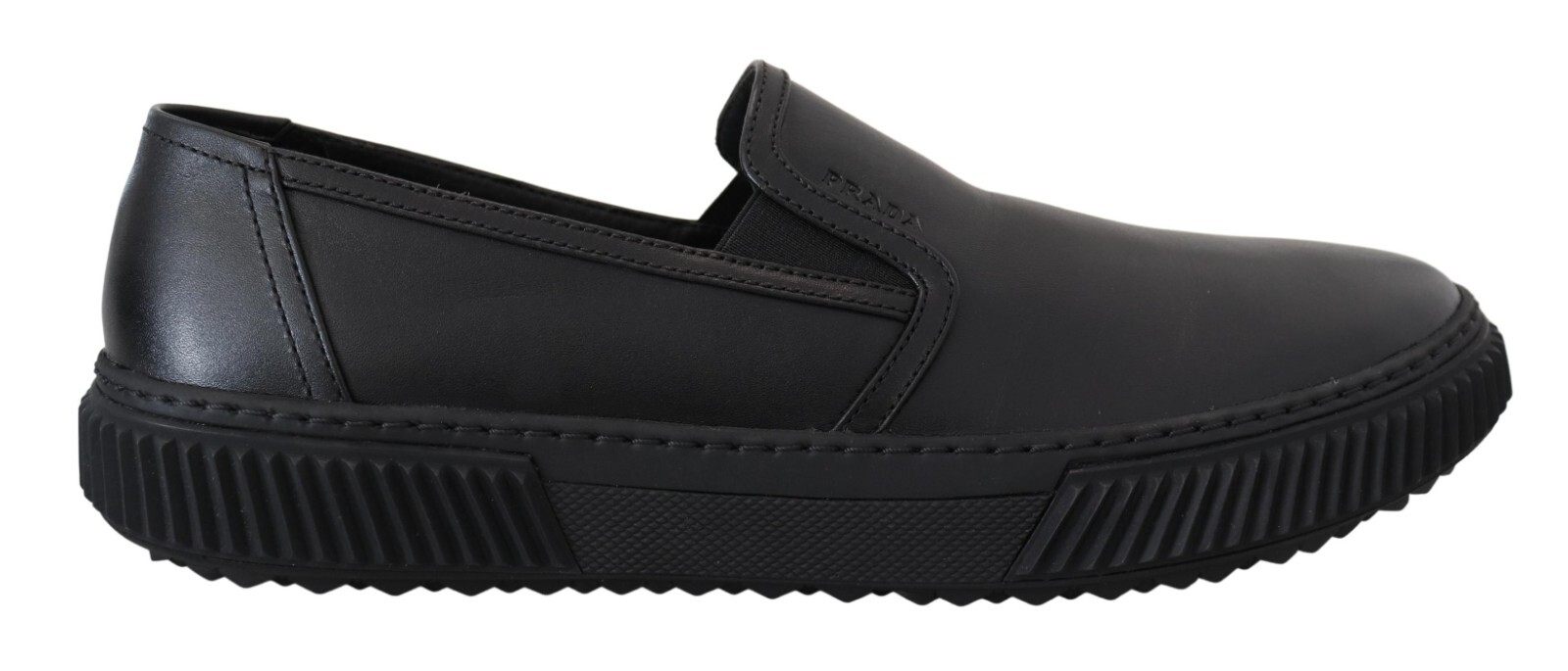 

PRADA Мужская обувь Черные кожаные низкие кроссовки без шнуровки Stratus EU39 / US6 770usd, Черный