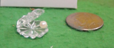 CRYSTALLITE CRYSTAL GLASS FIGURINE OYSTER CLAM with PEARL rz NICE CI0727