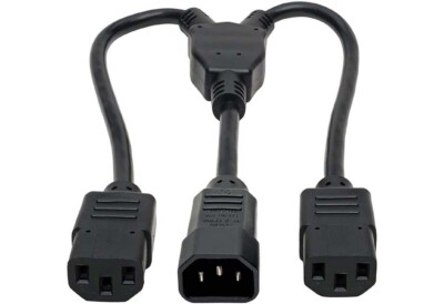 Universal Power Splitter Cord - IEC320 C14 Male Plug To Dual C13 Receptacles