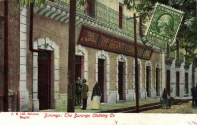 PC CPA MEXICO, DURANGO, THE DURANGO CLOTHING CO, Vintage Postcard (b21458)
