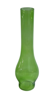 Green Vienna Glass Chimney For Kerosene Oil Lamps - 10 5/16'' x 2 31/64''
