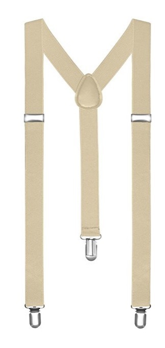 Bretelle Elasticizzate Tinta Unita Uomo Donna Cinghia Regolabile Beige hac