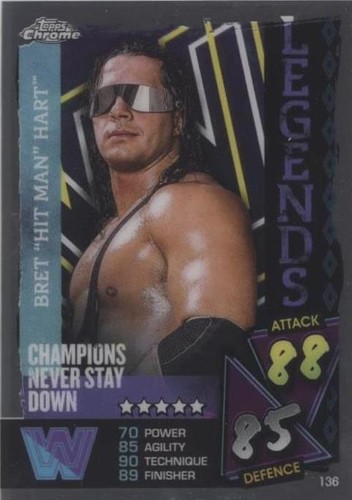 2021 Topps Chrome WWE Slam Attax - Bret Hart #136