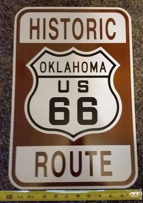 ORIGINAL 18X12 HISTORIC ROUTE 66 SIGN OKLAHOMA HIGHWAY RT  66 SHIELD ROAD SIGN