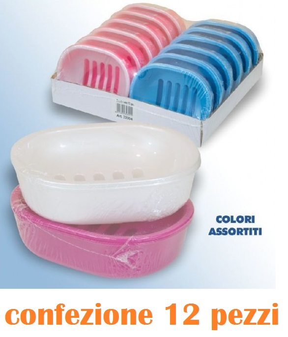 Set 12 Pezzi Poggiasapone Porta Sapone In Plastica Colorato Griglia Bagno moc
