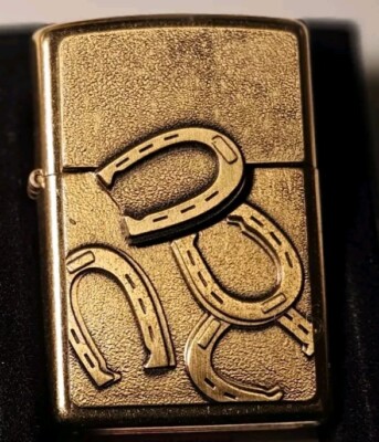 Zippo 3D Horseshoes Strike Trick Lighter NIB D1