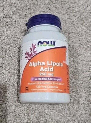 Now Foods Alpha Lipoic Acid 250 mg *LARGER 120 Veg Capsules GMP Quality Assured
