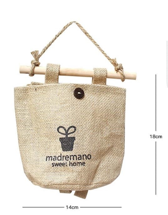 Tasca Porta Oggetti Canapa Tessuto Da Appendere Bagno Cucina Casa dfh