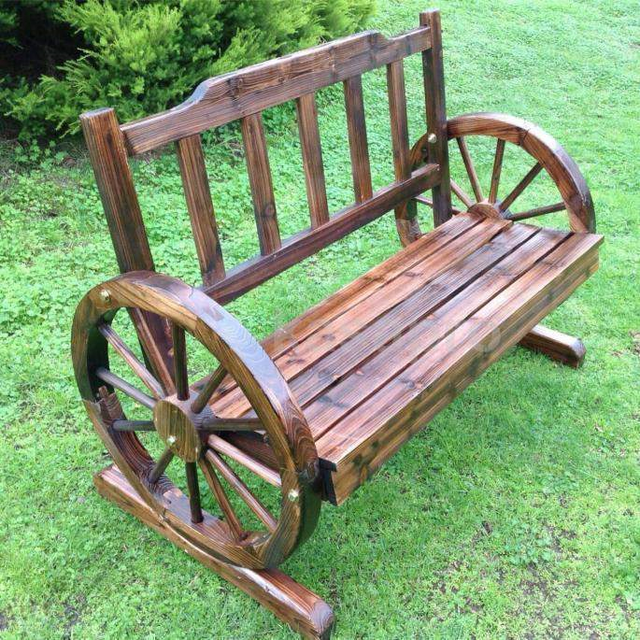 Outdoor Wooden 2 Seater Wheel Garden Bench 1.1m brand new Outdoor
