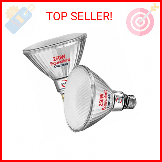 250W PAR38 LED Flood Light Bulbs, 3000 Lumens, Dimmable, Outdoor Waterproof, 300