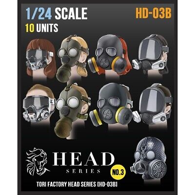Tori Factory 1/24 Head Series Masked Head-2 Resin Model Kit #HD-03B
