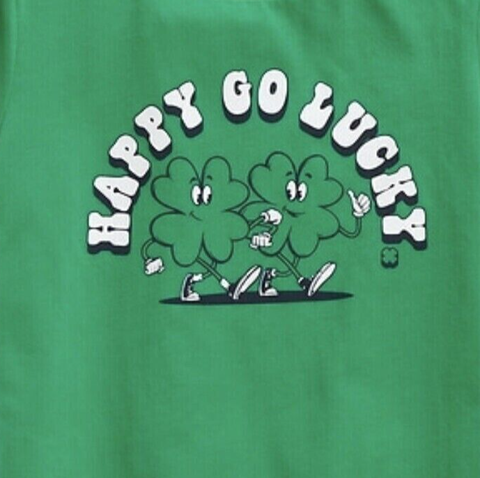 

ЗЕЛЕНАЯ ФУТБОЛКА OLD BLACK BOY GIRL HAPPY GO LUCKY, XL 14–16 ST. ДЕНЬ ПАТРИКА, Green;multicolor