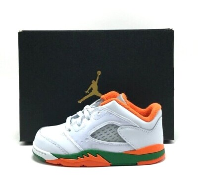 *NEW* TODDLERS BABY NIKE AIR JORDAN 5 RETRO LOW (TD) HURRICANES (FQ1315 018)