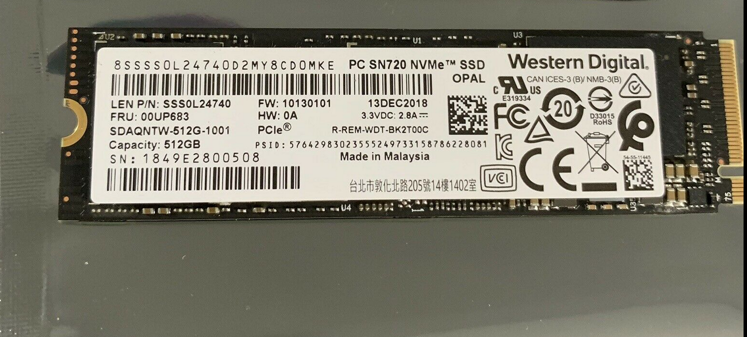 Computers/Tablets & Networking WD PC SN720 NVMe SSD OPAL 512GB Western ...