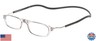 Calabria Snap Magnetic Bridge Front Connect Reading Glasses +2.75 Grey Crystal Around the Neck Hanging Readers Long Temples