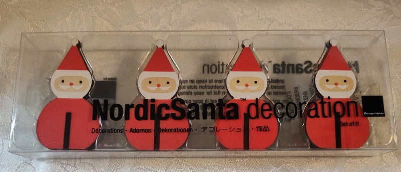 Design Ideas NORDIC SANTA Decorations Set of 8 Christmas Scandinavian