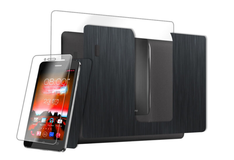 Skinomi Brushed Steel Skin+screen Guard For Asus Padfone Infinity Phone+tablet
