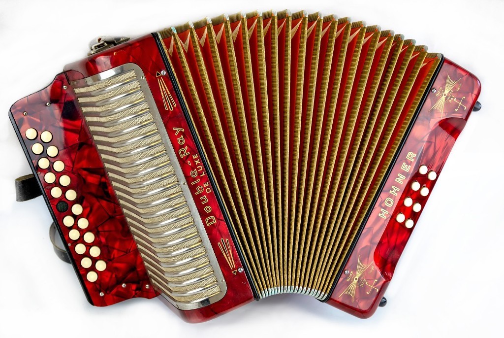 Hohner Double Ray Deluxe B/C Melodeon / Black Dot Diatonic Button