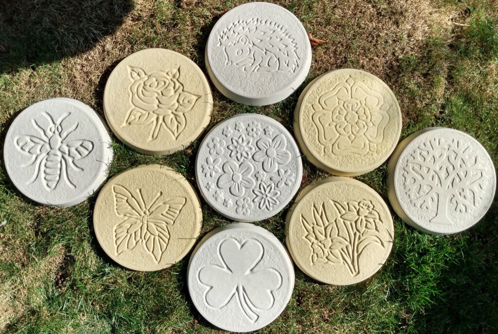 Round Stepping Stones Huge Selection Handmade in Concrete by