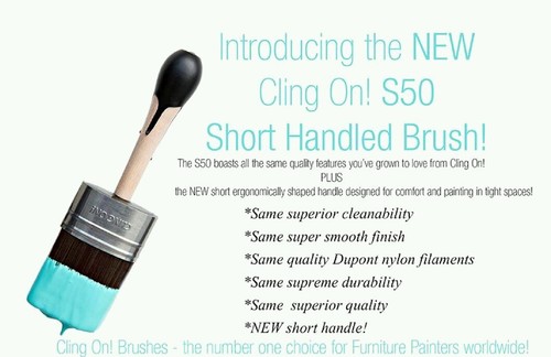Cling On! S50 Short Premium Quality Paint Furniture Chalk Painting Brush