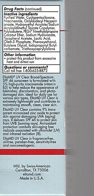 NEW Elta MD UV Clear Broad-Spectrum FACIAL SUNSCREEN SPF 46 1.7 oz EXPIRES 6/21