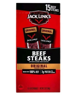 15ct. Jack Link s Original Tender Style Beef Steak, 1oz. *Free Shipping!*