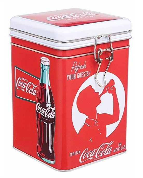 NEW COCA COLA TIN BOX LOCKTOP TIN CONTAINER WHITE eBay
