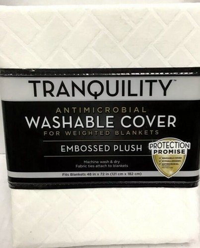 Tranquility 48x 72 Cover for Weighted Blanket Ivory Embossed Plush Washable NEW