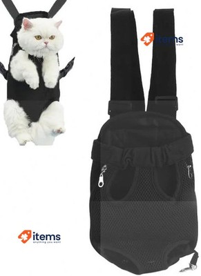 ZLXHDL Haustier Brust Rucksack, Atmungsaktiv Tragbar Vorne Träger S-SCHWARZ