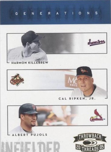 2005 Donruss Throwback Threads - Albert Pujols Cal Ripken Harmon Killebrew #G-15