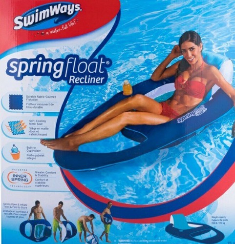 Swimways spring float recliner floating pool lounge chair new arrivals