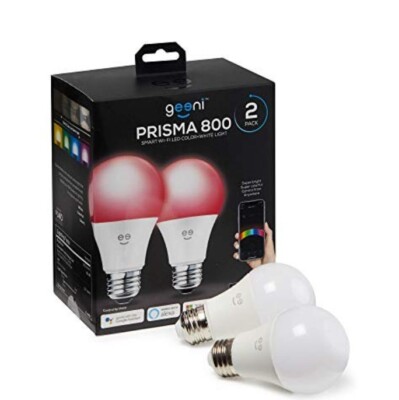 Geeni Prisma 800 - LED Light Bulb 9-Watt 2700K Energy Saving MultiColor (2-Pack)