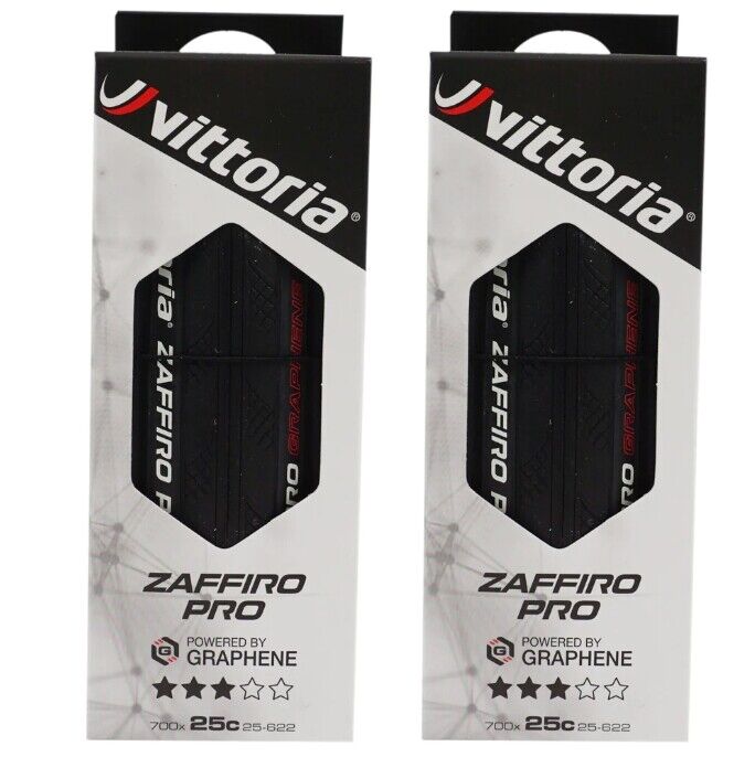 Vittoria Zaffiro Pro 700 x 25C Black Folding Graphene G2.0 Road 1 or 2 tires