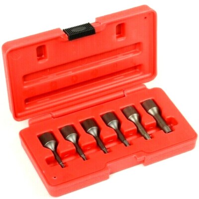 6 pc 3/8'' Drive Screw Extractor Set Remove Broken Studs Pipes Screws Fitting Kit