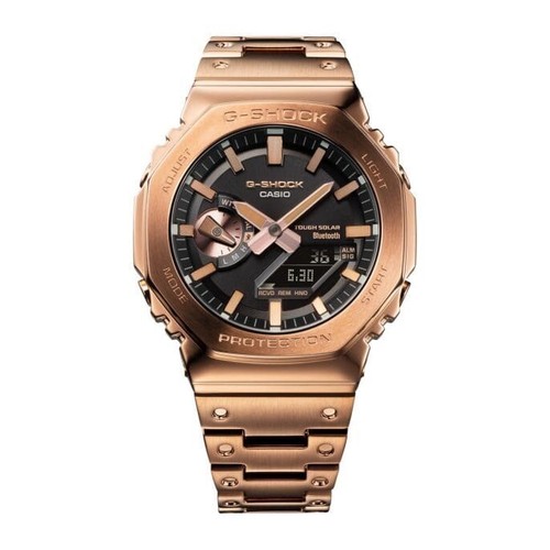 Pre-owned G-shock Casio  Tough Solar Black Dial Full Metal Bronze Men's Watch Gmb2100gd-5a