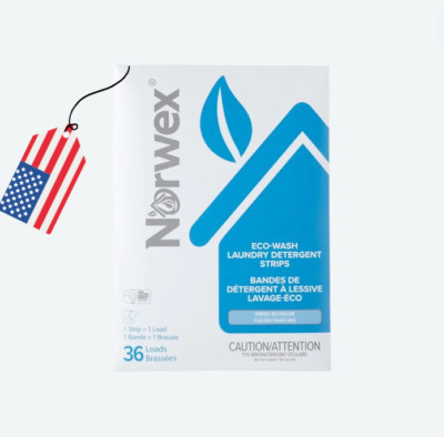 Norwex Eco-Wash Laundry Detergent Strips 36 Loads-Fast-Free Shipping