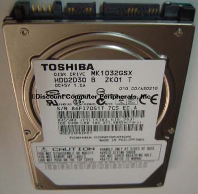 New 100GB Toshiba MK1032GSX 2.5'' 9.5mm SATA Drive  HDD2D30 NOS USA Seller