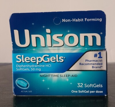 Unisom SleepGels Nighttime Sleep Aid - 32 Softgels Exp: 07/2024+